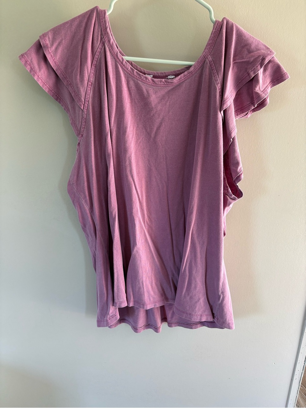Women’s Purple Flutter Sleeve Top